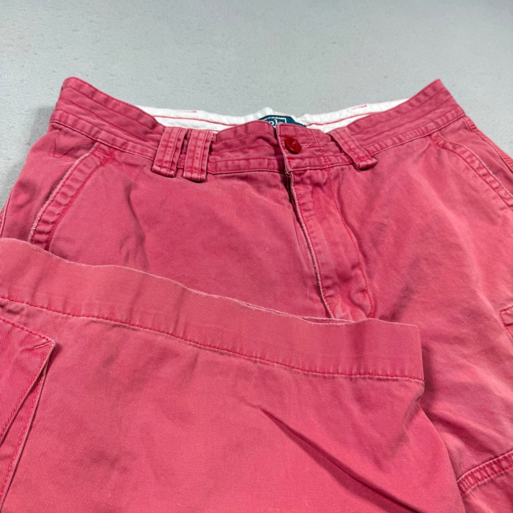 Polo Ralph Lauren Mens Red Cotton Cargo Shorts Utility Pockets 34